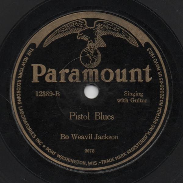 Album cover art for "Pistol Blues" by Bo Weavil Jackson