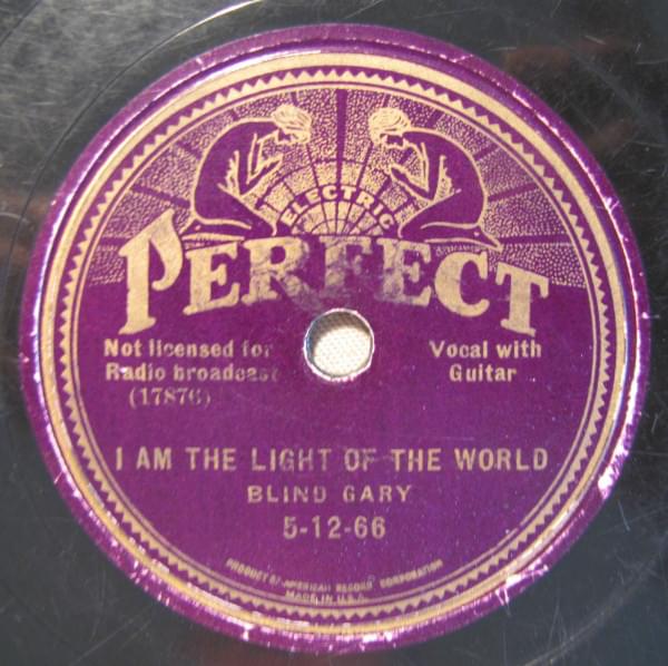 Album cover art for "I Am the Light of This World" by Rev. Gary Davis