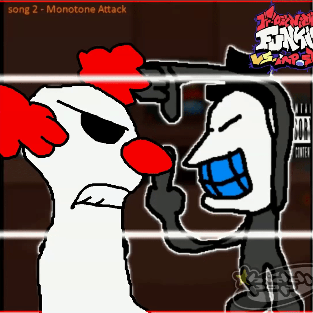 Album cover art for "Monotone Attack" by Biddle3 & Clowfoe & MonotoneDoc & Fabs & Orbyy & NickT
