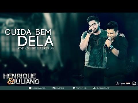 Album cover art for "Cuida Bem Dela (Ao Vivo)" by Henrique & Juliano