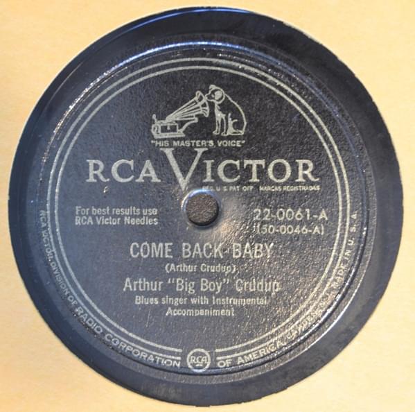 Album cover art for "Come Back Baby" by Arthur “Big Boy” Crudup