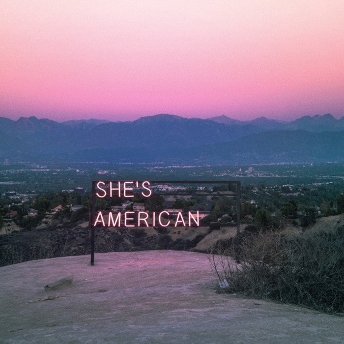 Album cover art for "She’s American" by The 1975