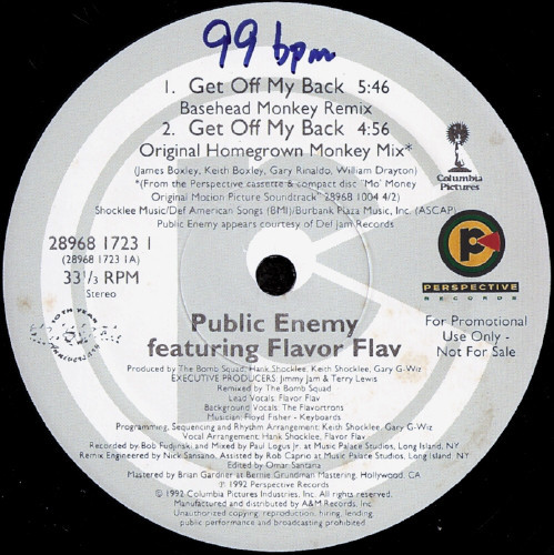 Album cover art for "Get Off My Back" by Public Enemy