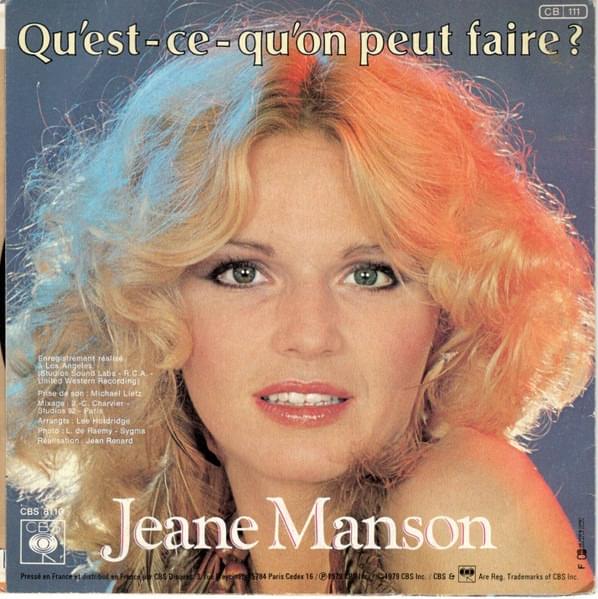 Qu’est-ce qu’on peut faire? by Jeane Manson