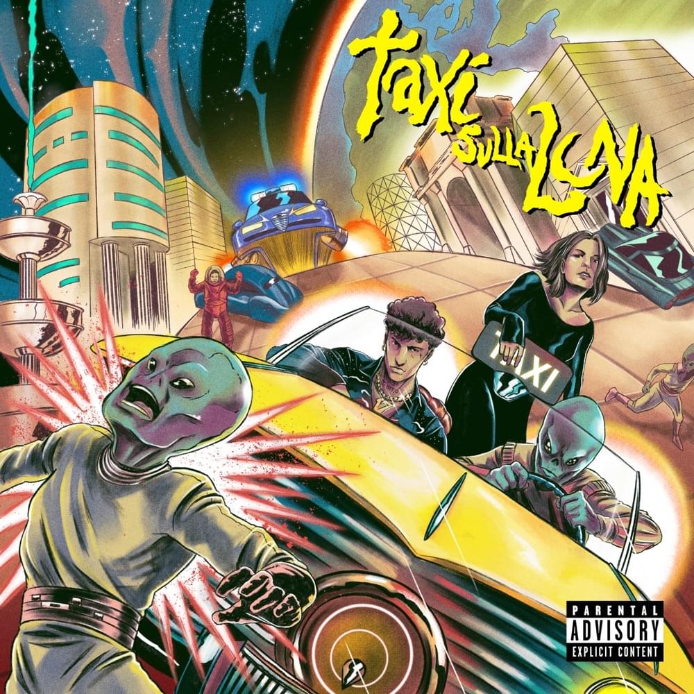 Album cover art for "TAXI SULLA LUNA" by Tony Effe