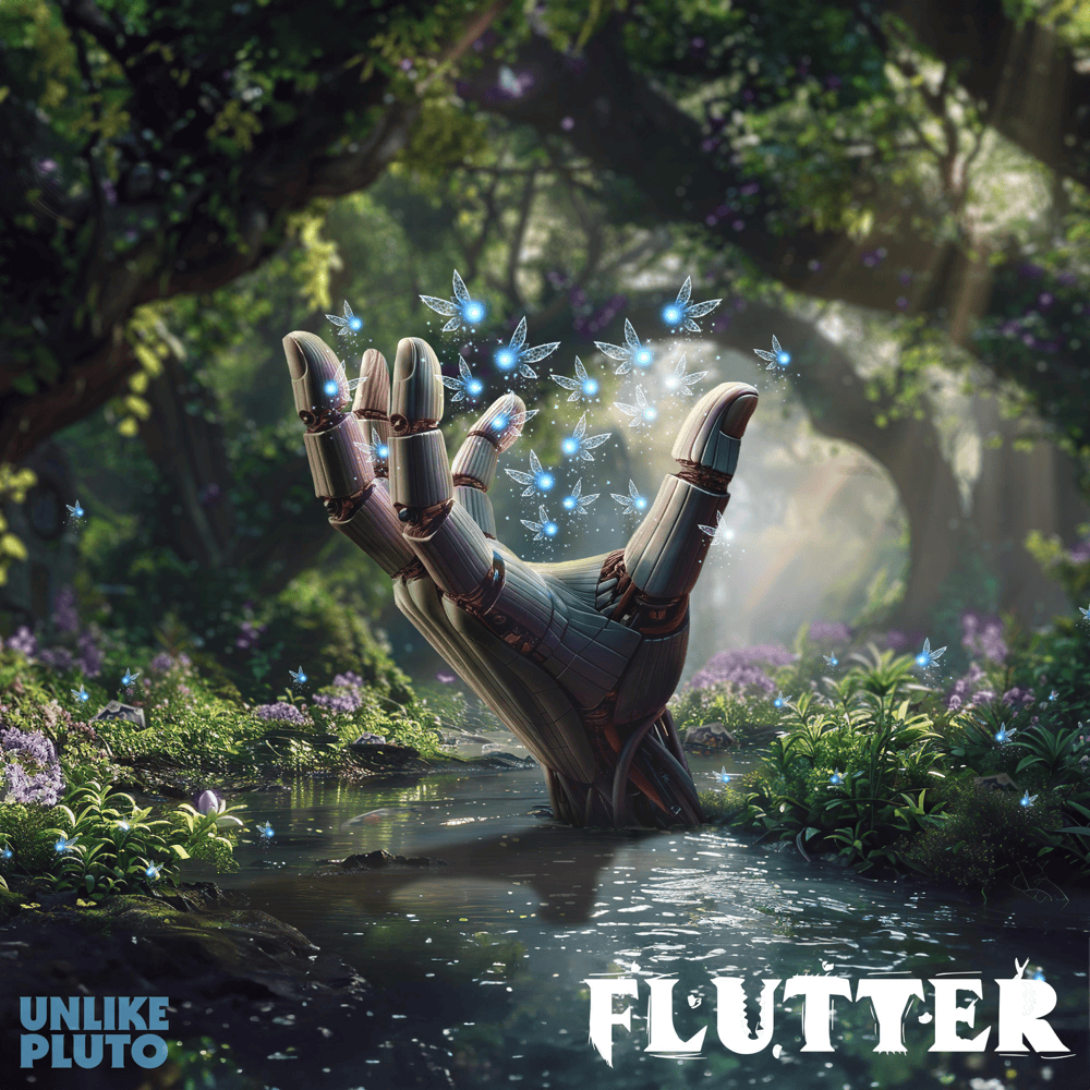 Album cover art for "Flutter" by Unlike Pluto