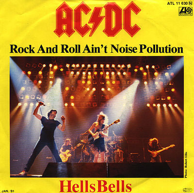 Album cover art for "Rock and Roll Ain’t Noise Pollution" by AC/DC