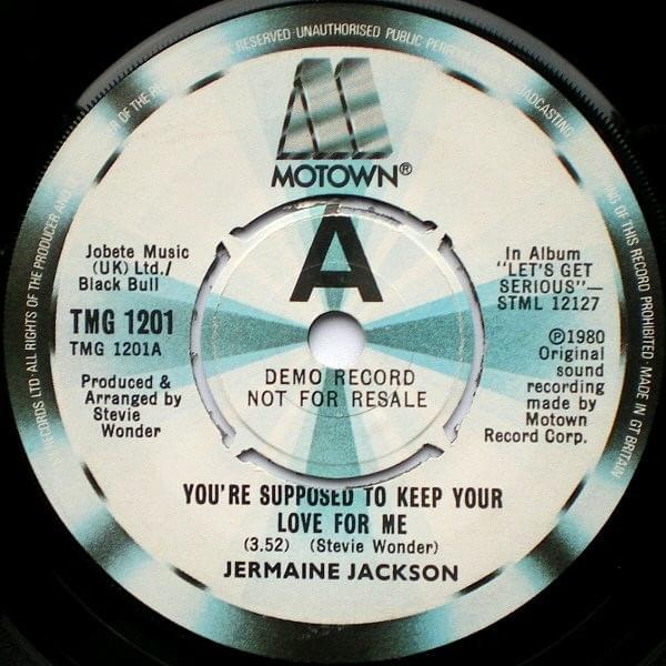 Album cover art for "You’re Supposed To Keep Your Love For Me" by Jermaine Jackson