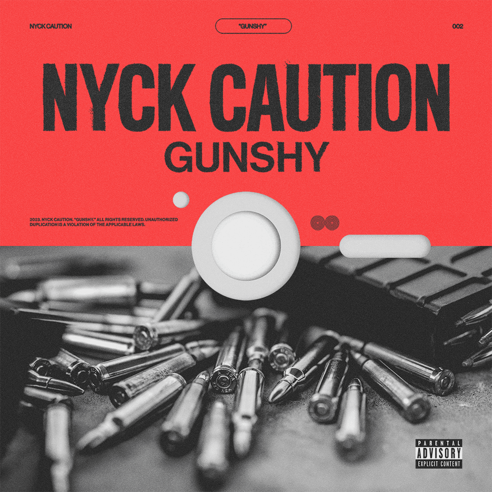 Album cover art for "GUNSHY" by Nyck Caution