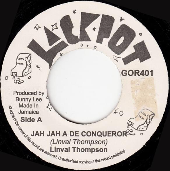 Album cover art for "Jah Jah Is The Conqueror" by Linval Thompson