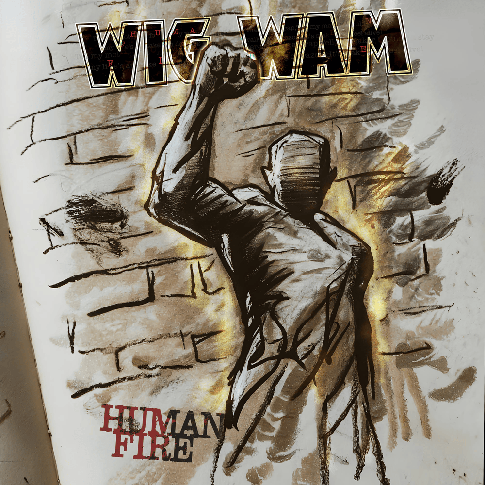Album cover art for "HUMAN FIRE" by Wig Wam