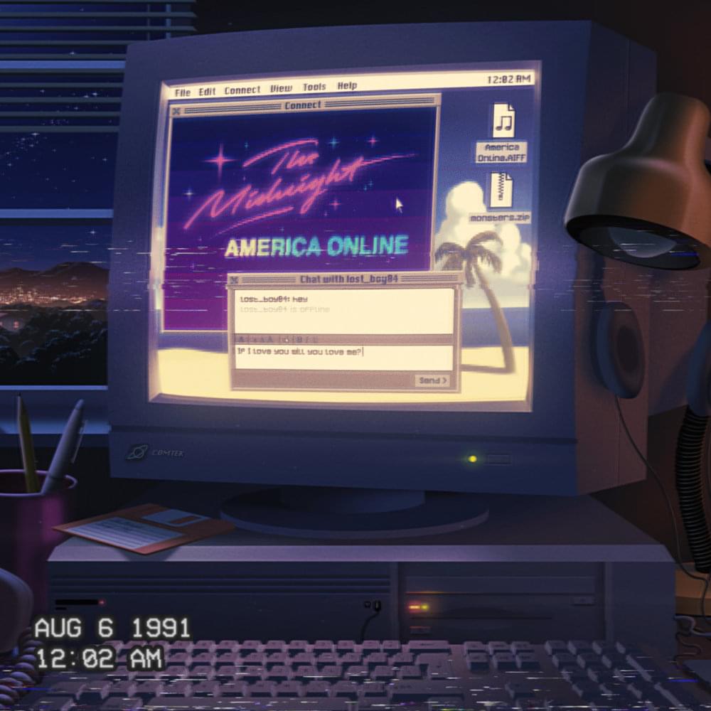 Album cover art for "America Online" by The Midnight