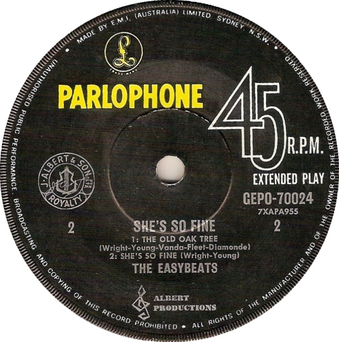 Album cover art for "She’s So Fine" by The Easybeats