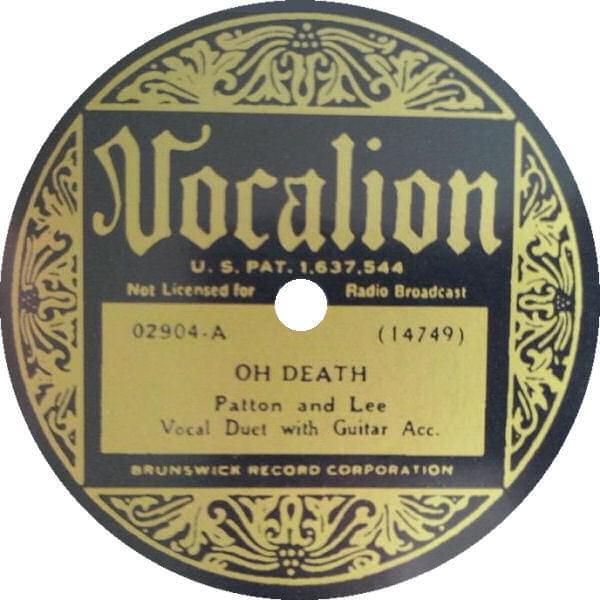 Album cover art for "Oh Death" by Charley Patton & Bertha Lee
