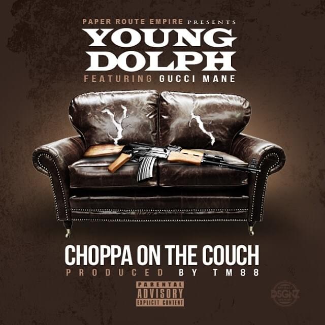 Album cover art for "Choppa on the Couch" by Young Dolph & Gucci Mane