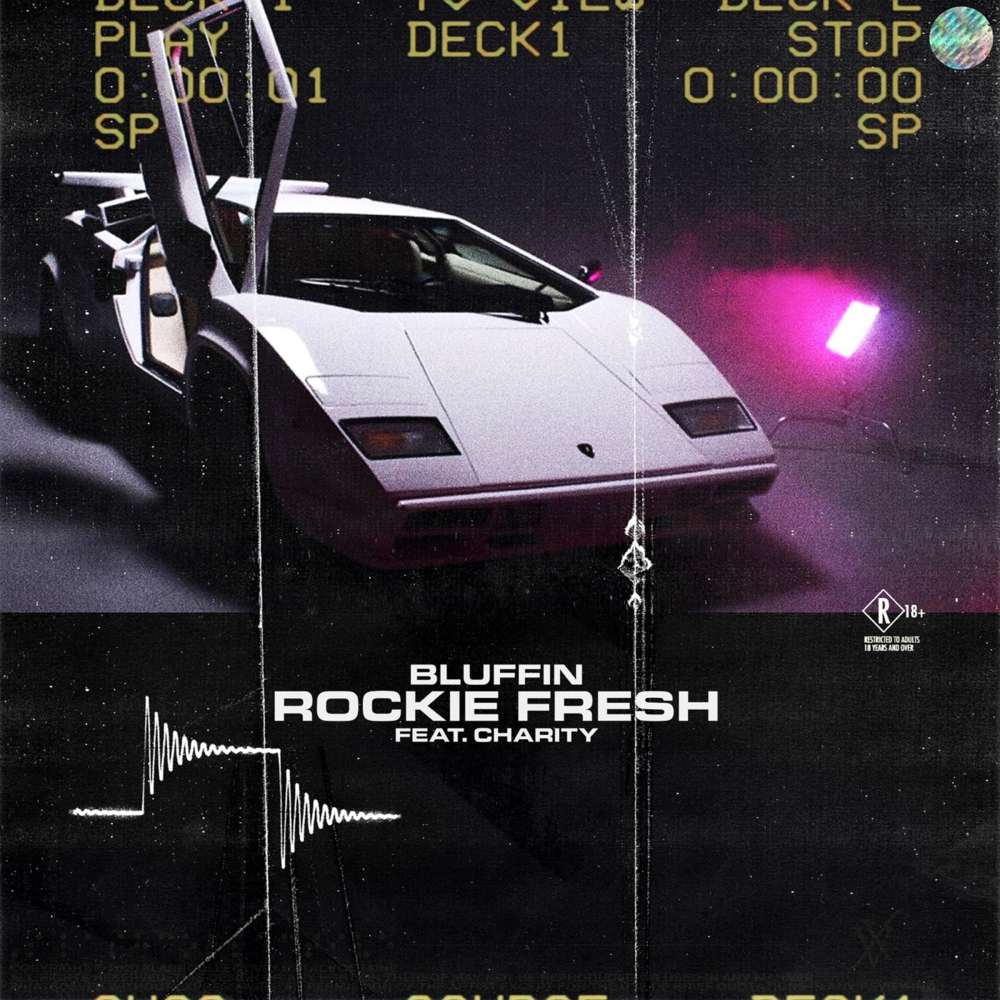 Album cover art for "Bluffin" by Rockie Fresh