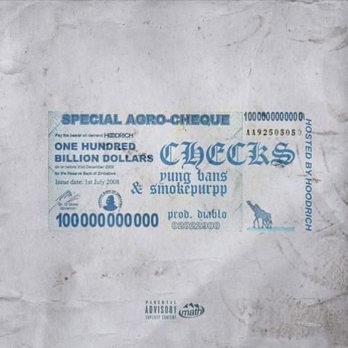 Album cover art for "Checks" by Yung Bans & Smokepurpp