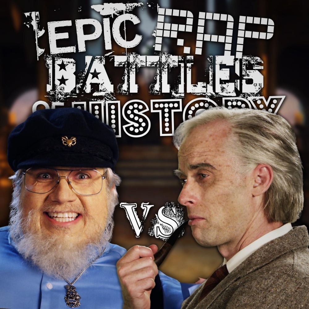 Album cover art for "J. R. R. Tolkien vs George R. R. Martin" by Epic Rap Battles of History & EpicLLOYD & Nice Peter