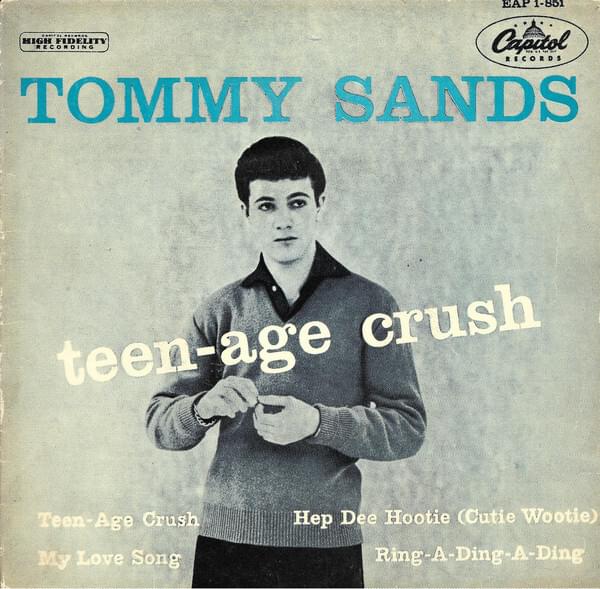 Album cover art for "Teenage Crush" by Tommy Sands