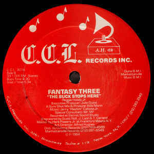 Album cover art for "The Buck Stops Here" by Fantasy Three