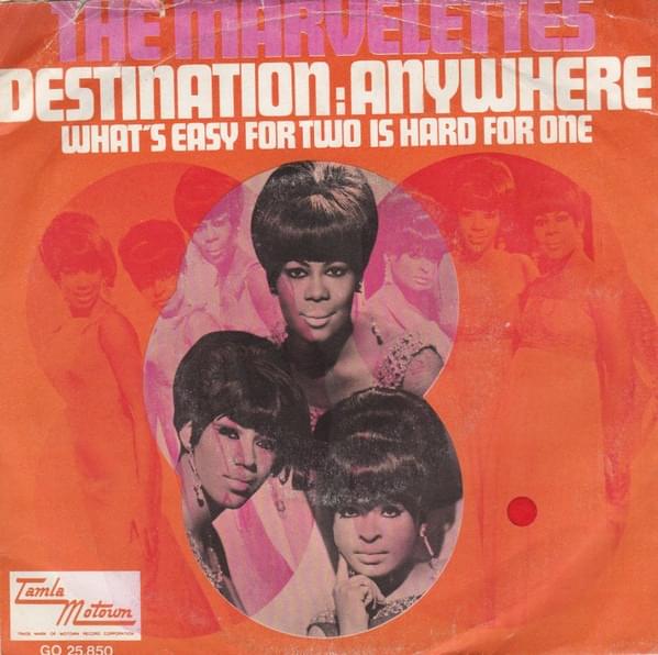 Album cover art for "Destination: Anywhere" by The Marvelettes