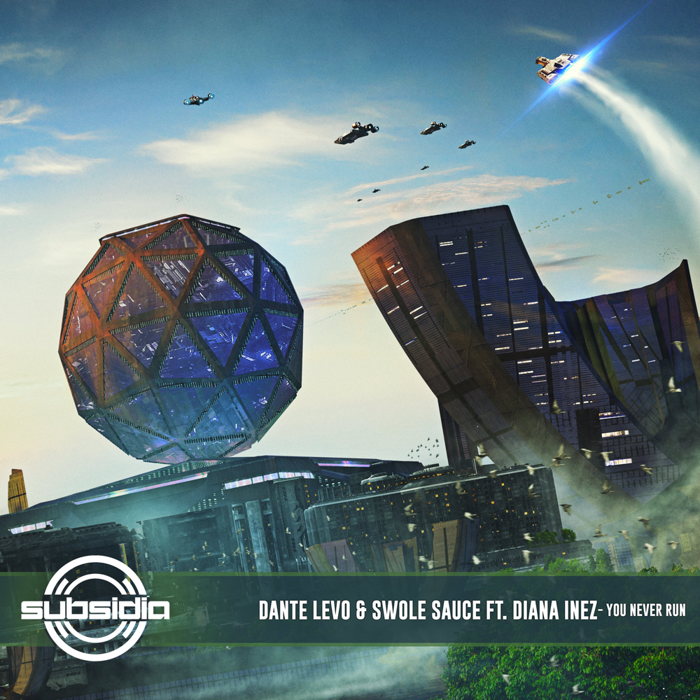 Album cover art for "You Never Run" by Dante Levo & Diana Inez
