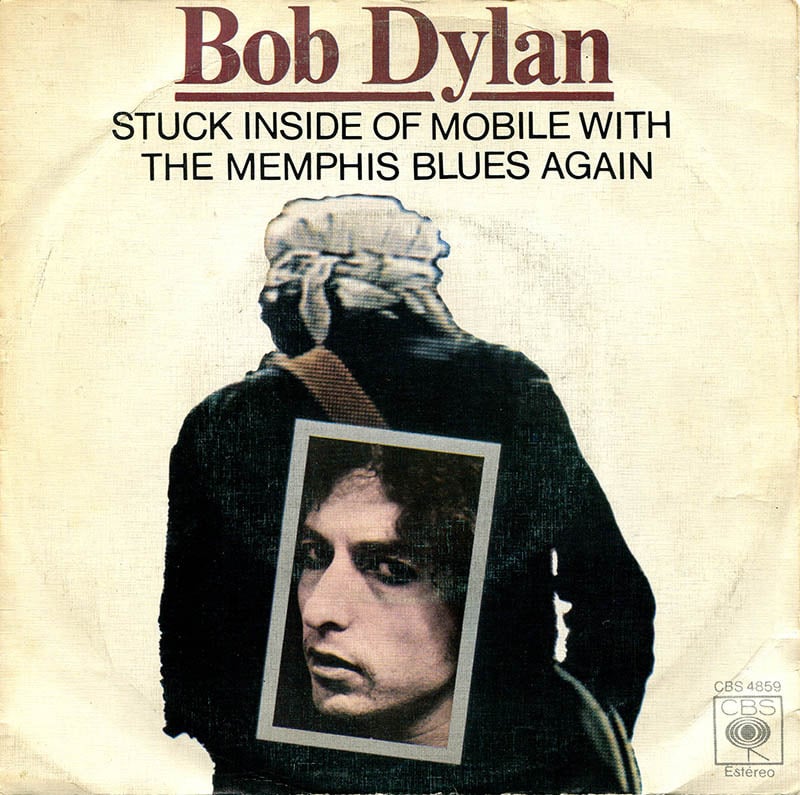 Album cover art for "Stuck Inside of Mobile with the Memphis Blues Again" by Bob Dylan
