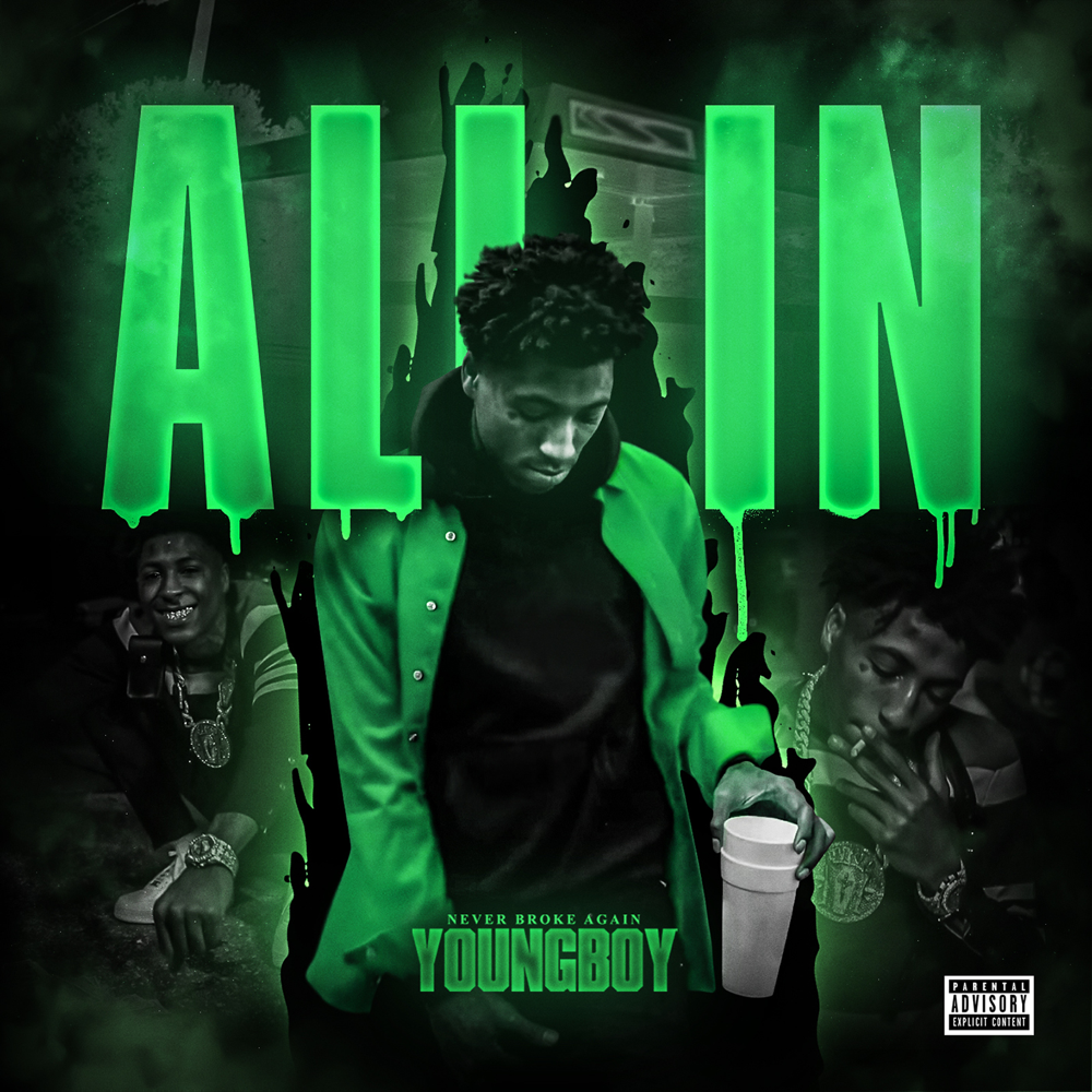 Album cover art for "All In" by YoungBoy Never Broke Again