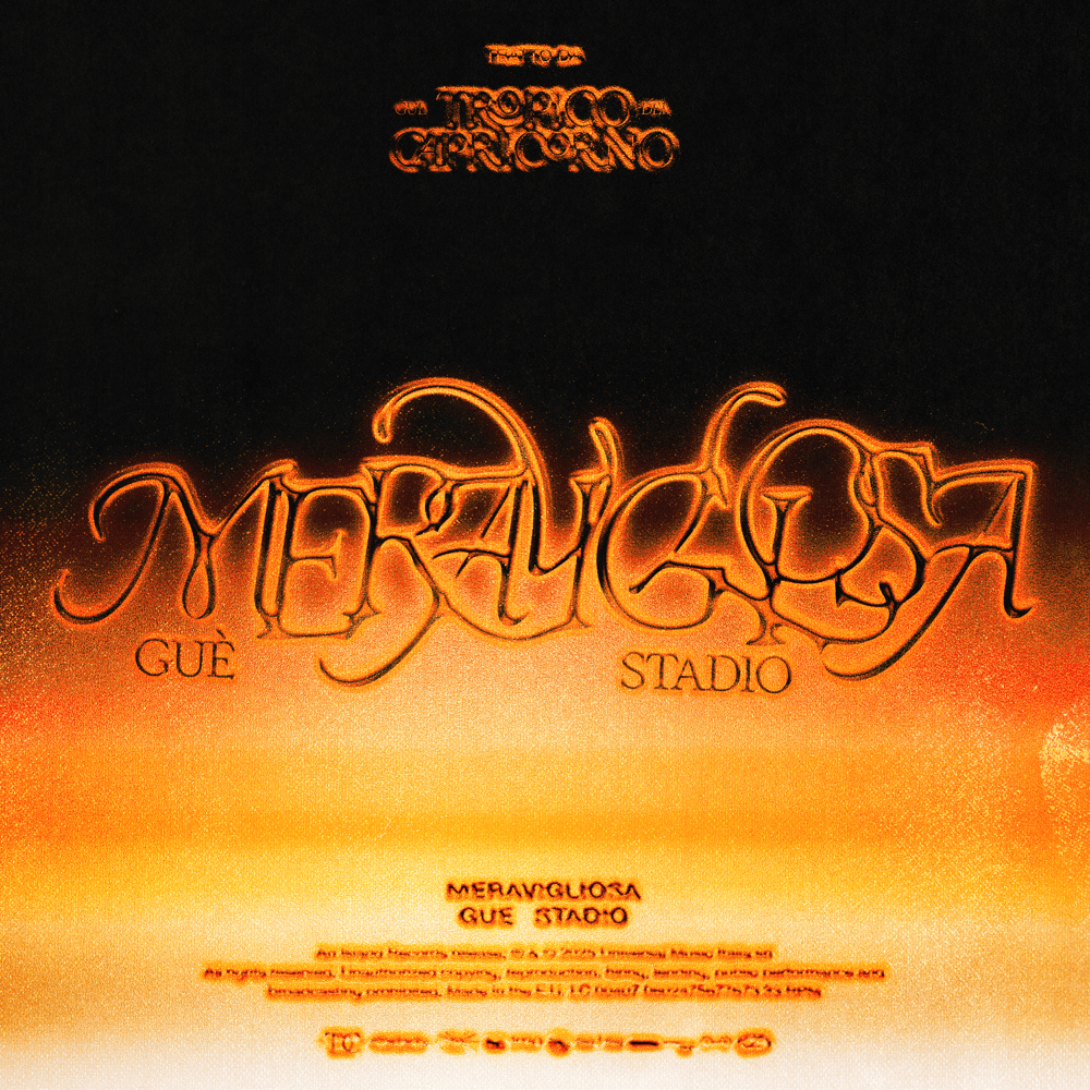 Album cover art for "Meravigliosa" by Guè & Stadio