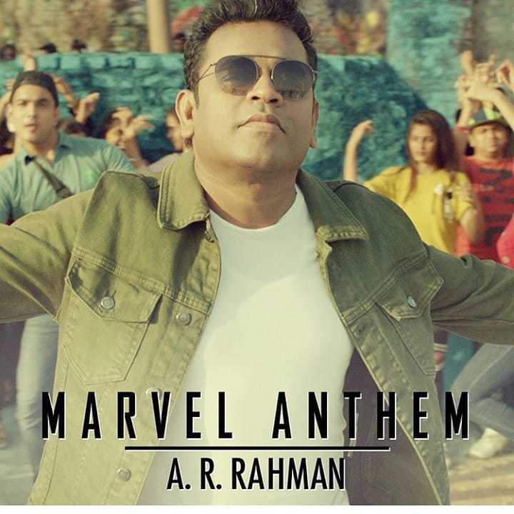 Album cover art for "Marvel Anthem" by A.R. Rahman