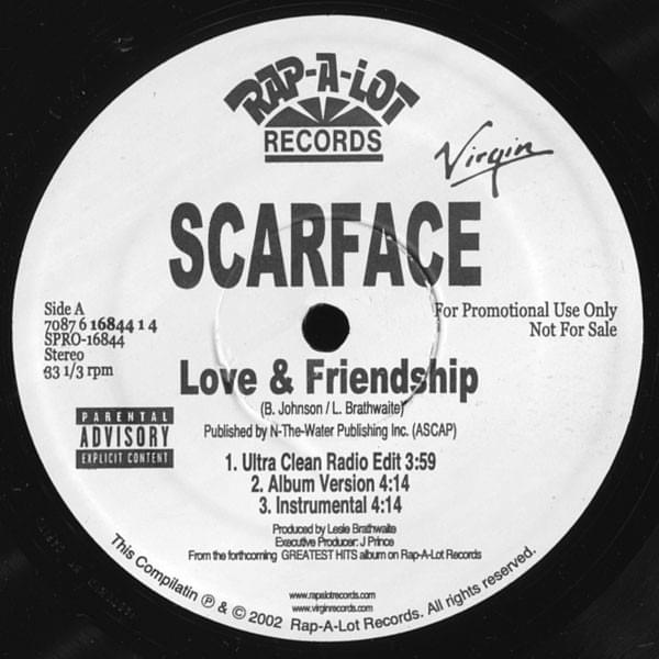 Album cover art for "Love & Friendship" by Scarface