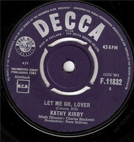 Album cover art for "Let Me Go, Lover" by Kathy Kirby