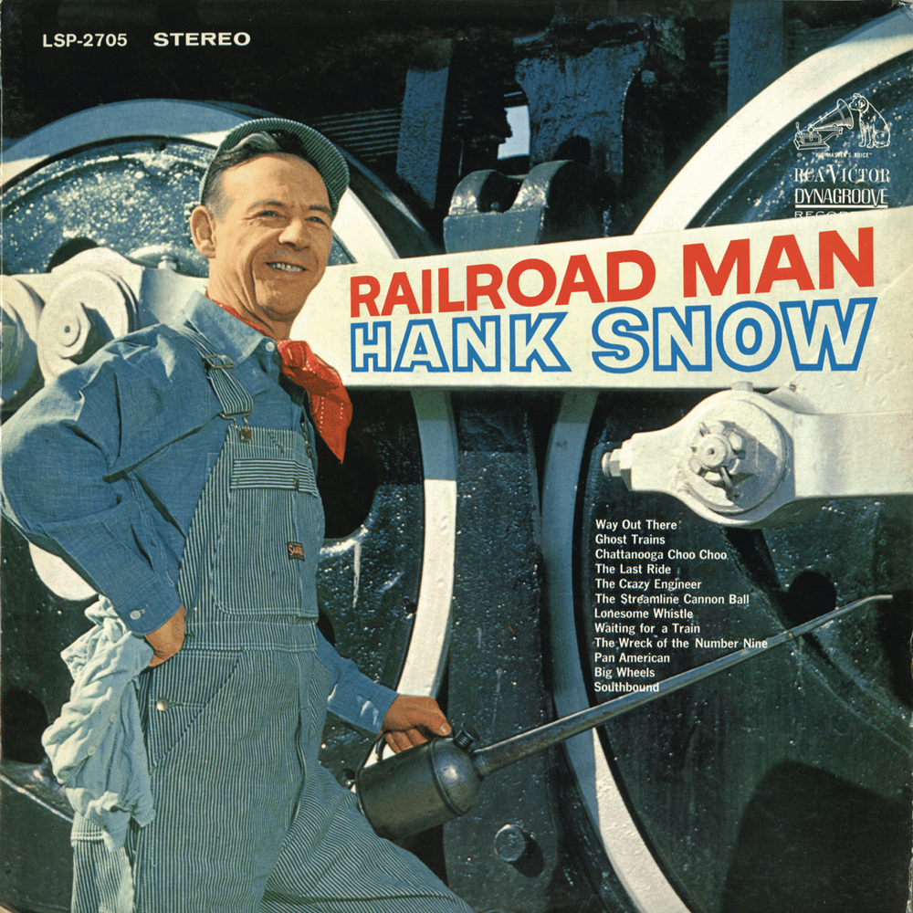 Album cover art for "Ghost Trains" by Hank Snow