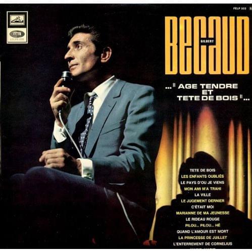 Album cover art for "Tête de bois" by Gilbert Bécaud