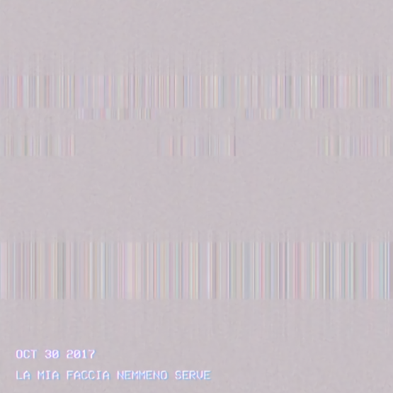 Album cover art for "La mia faccia nemmeno serve" by Blue Virus