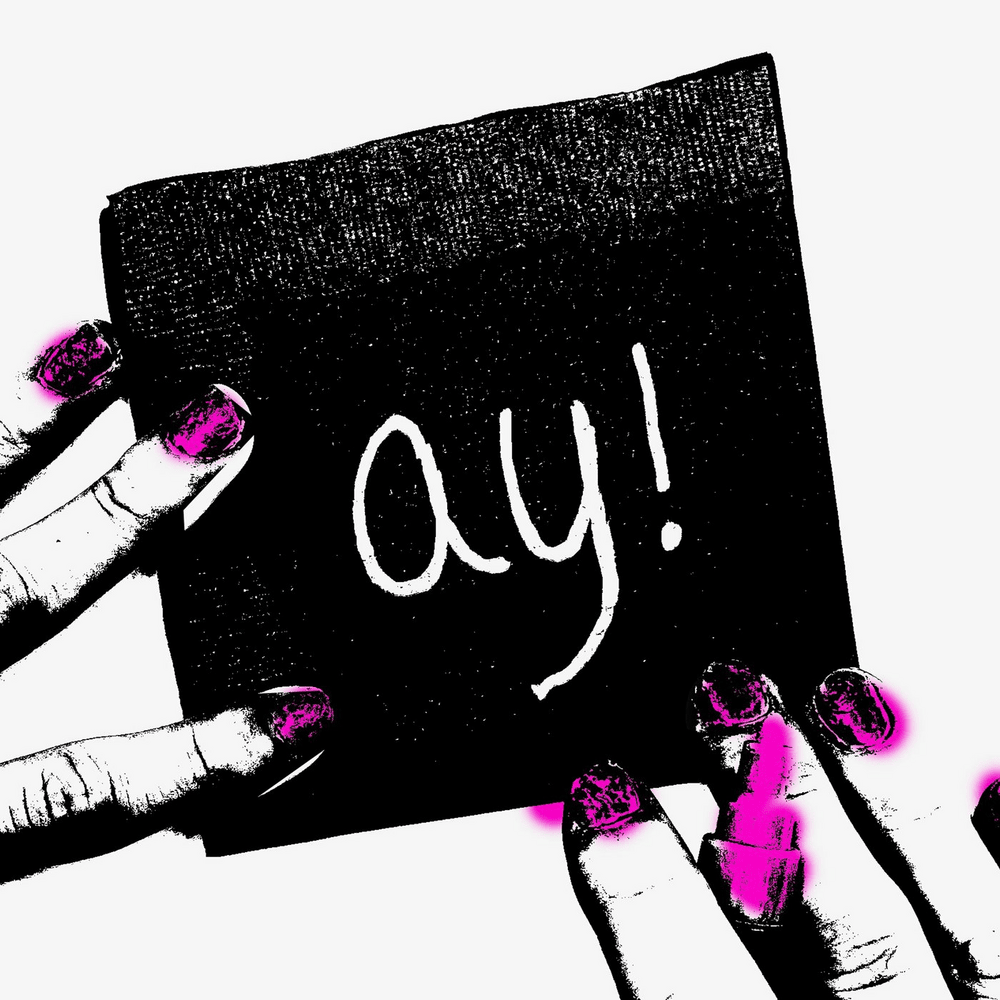 Album cover art for "ay!" by mgk