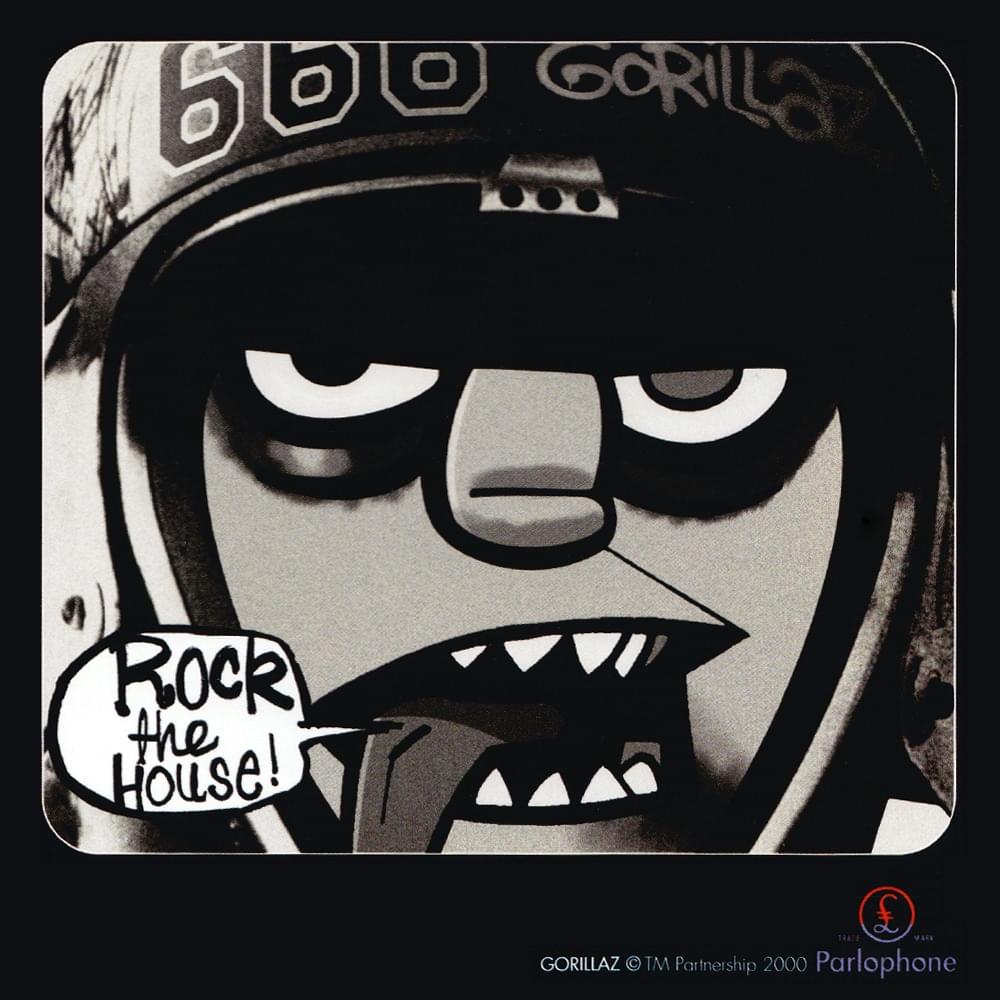 Album cover art for "Rock the House" by Gorillaz & Del the Funky Homosapien