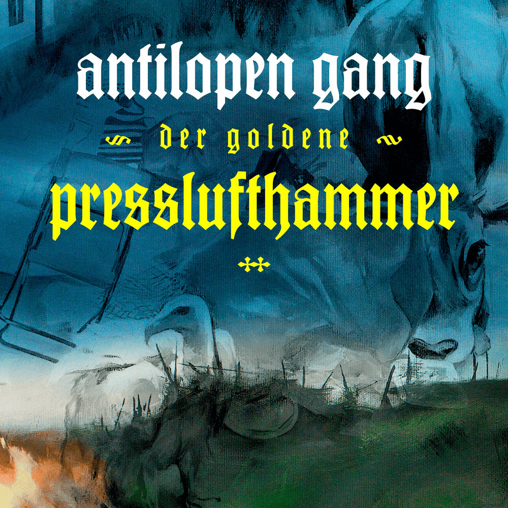 Album cover art for "Der goldene Presslufthammer" by Antilopen Gang