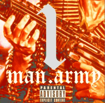 Album cover art for "1 MAN ARMY" by CURSED