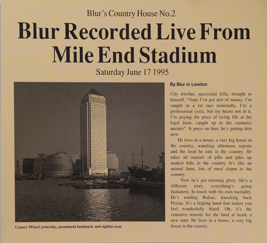 Album cover art for "For Tomorrow (Live at Mile End Stadium)" by Blur