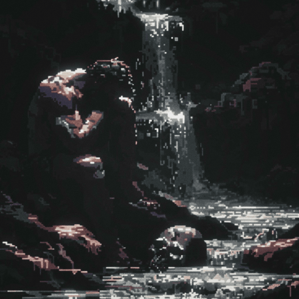 Album cover art for "WRESTLING GOD" by T H R O N E (Duo)