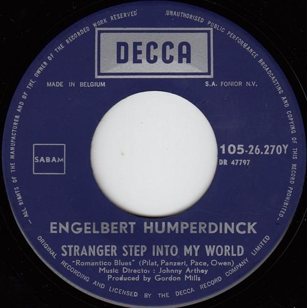 Album cover art for "Stranger Step Into My World (Romantico Blues)" by Engelbert Humperdinck