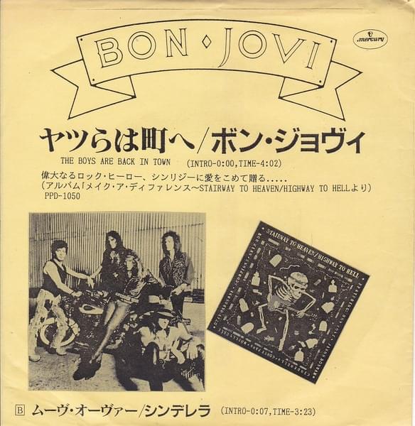 Album cover art for "The Boys Are Back in Town" by Bon Jovi