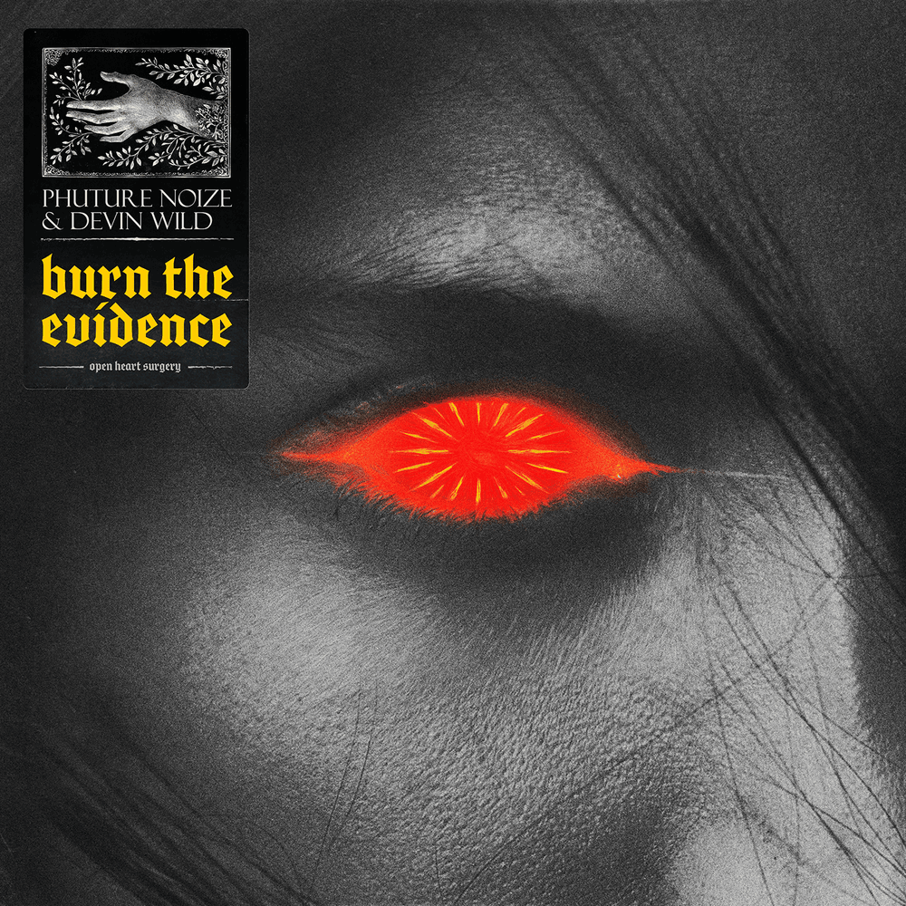 Album cover art for "Burn the Evidence" by Phuture Noize