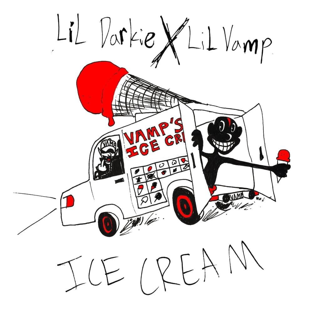 Album cover art for "ICE CREAM" by Lil Darkie & BedHed