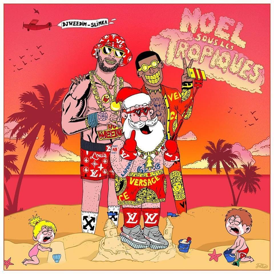 Album cover art for "Noël sous les tropiques" by DJ Weedim & Slimka