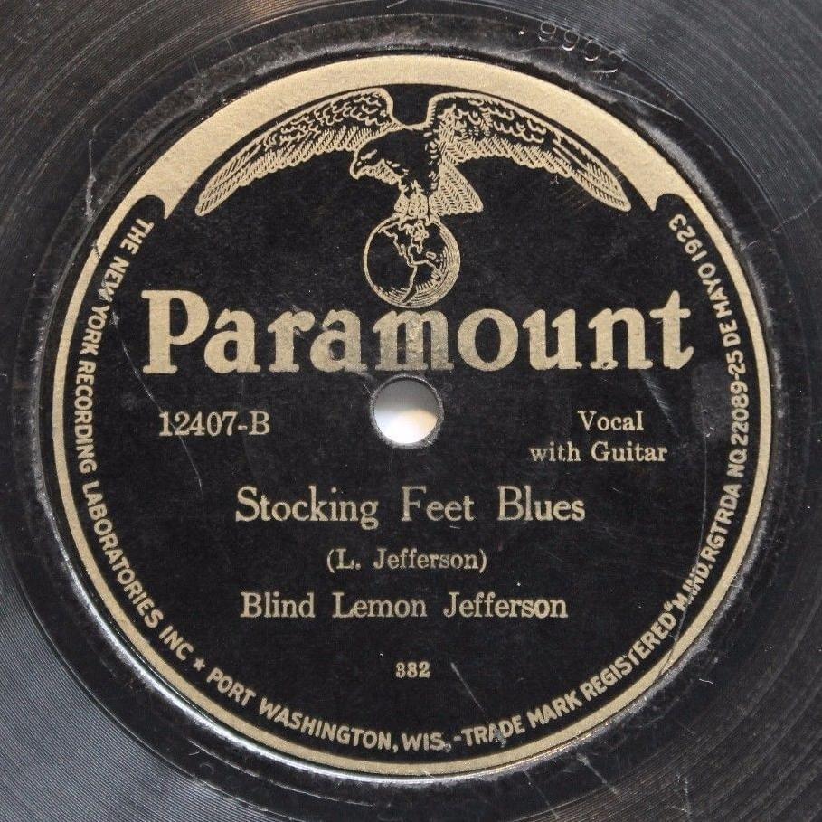 Album cover art for "Stocking Feet Blues" by Blind Lemon Jefferson