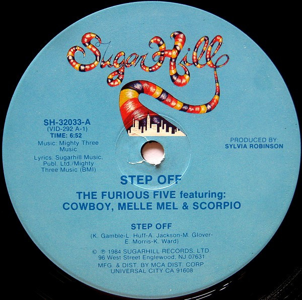 Album cover art for "Step Off" by Grandmaster Melle Mel & The Furious Five
