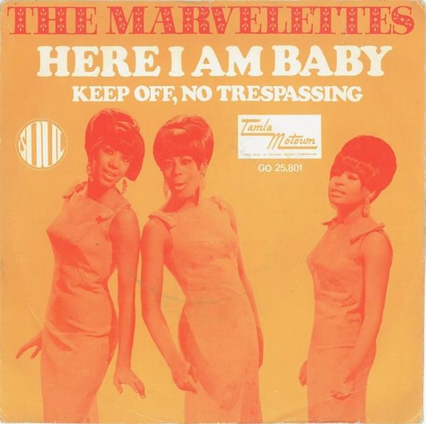 Album cover art for "Here I Am Baby" by The Marvelettes