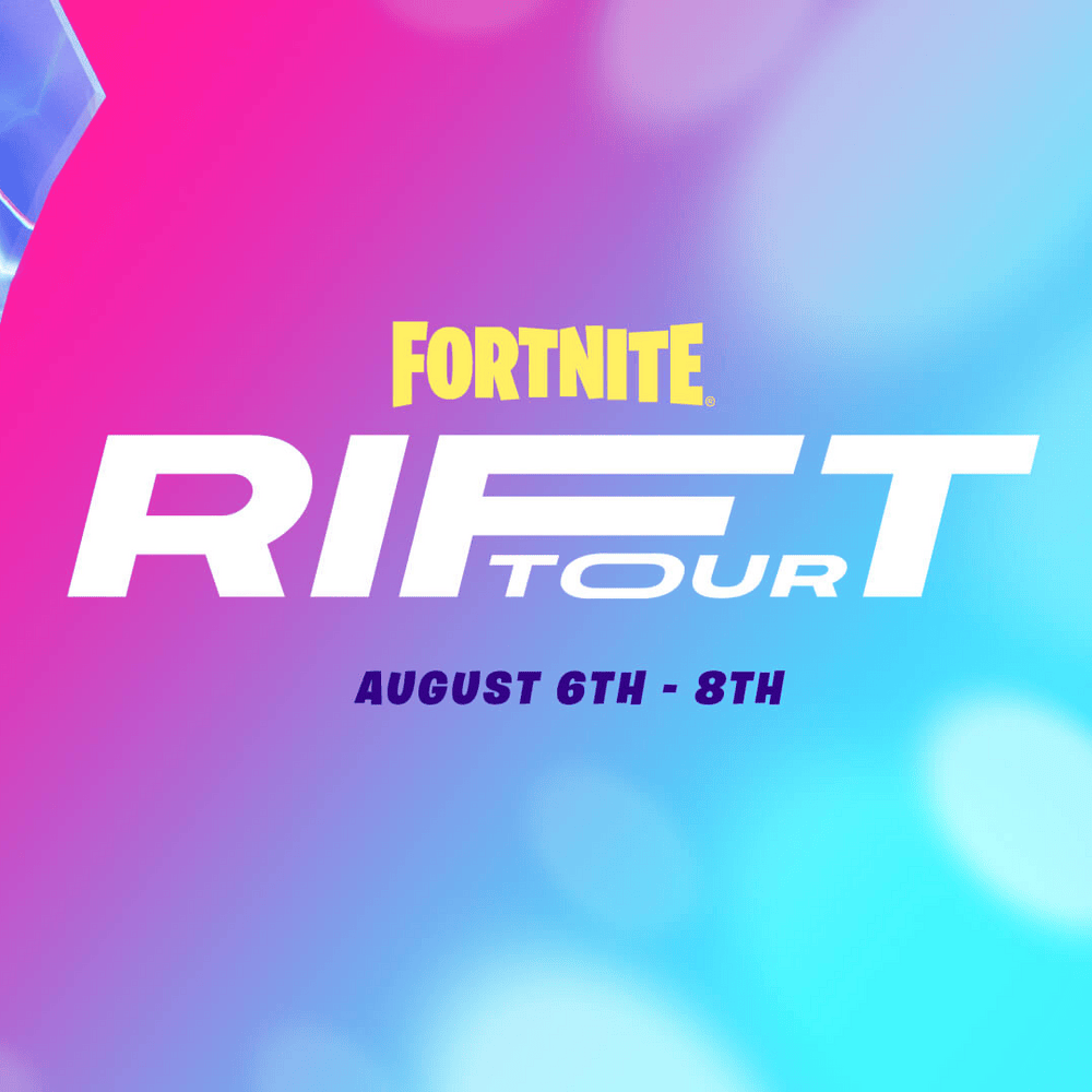 Album cover art for "Rift Tour 2021" by Fortnite & Ariana Grande & Mac Miller & Juice WRLD & Marshmello & LSD & Wolfmother